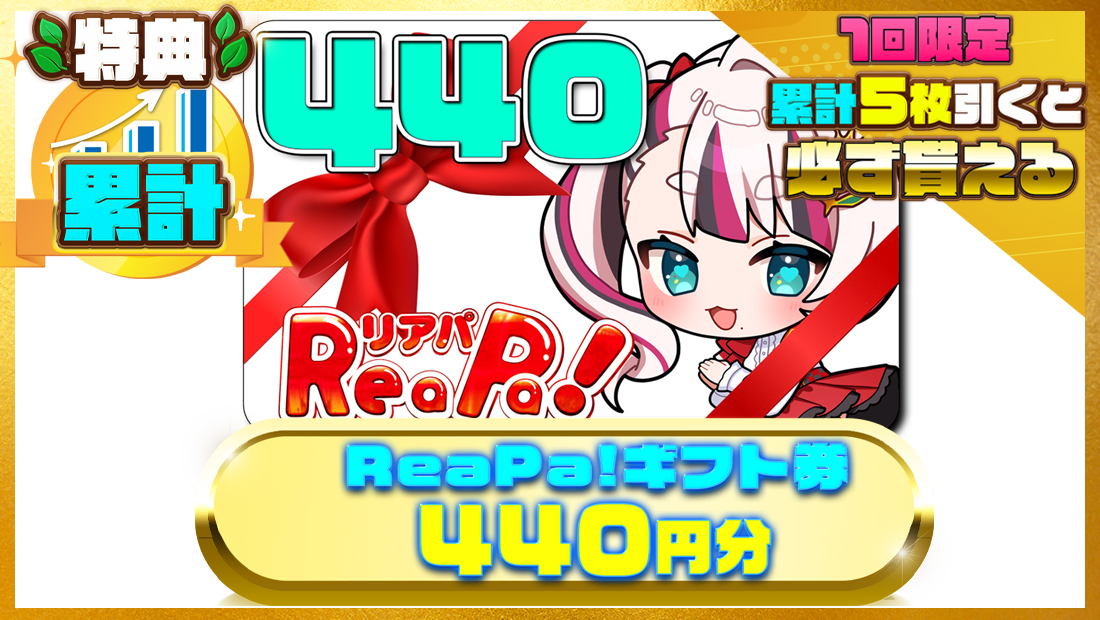 ReaPa!ギフト券440円分の画像