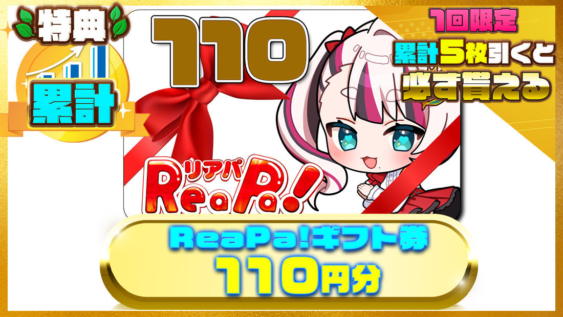 ReaPa!ギフト券110円分の画像