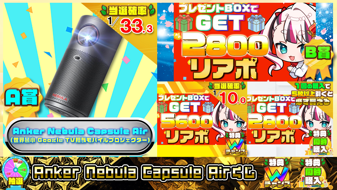 Anker Nebula Capsule Airくじ【２８００円】 のメインビジュアル