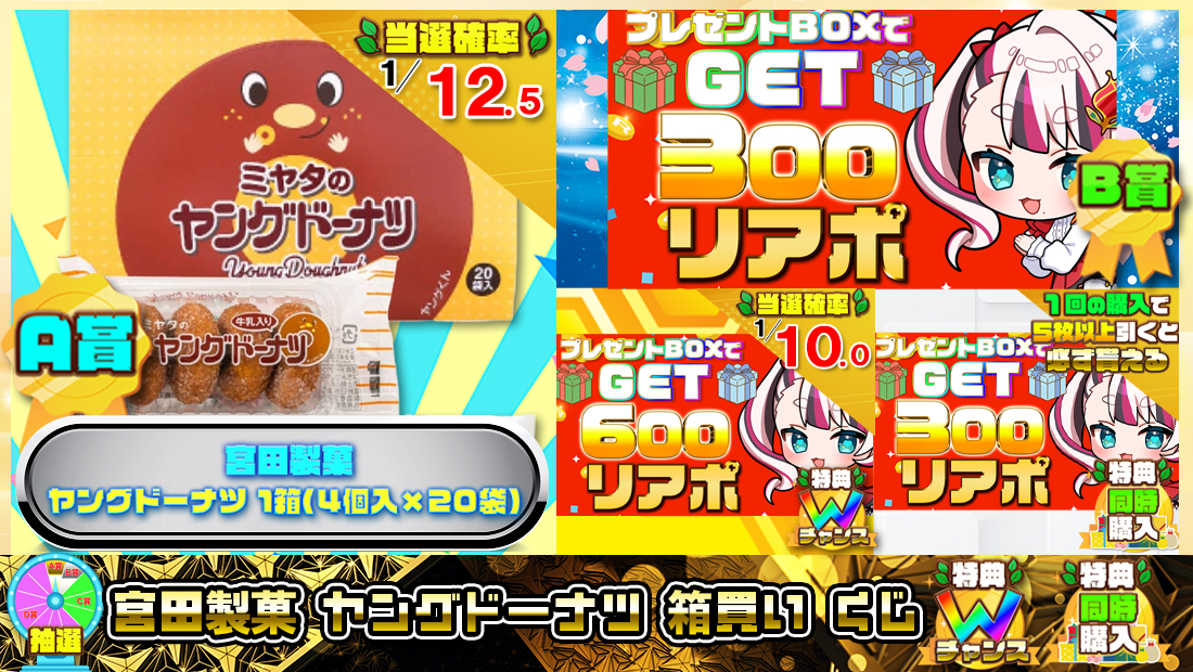 宮田製菓 ヤングドーナツ 箱買いくじ【３００円】の画像