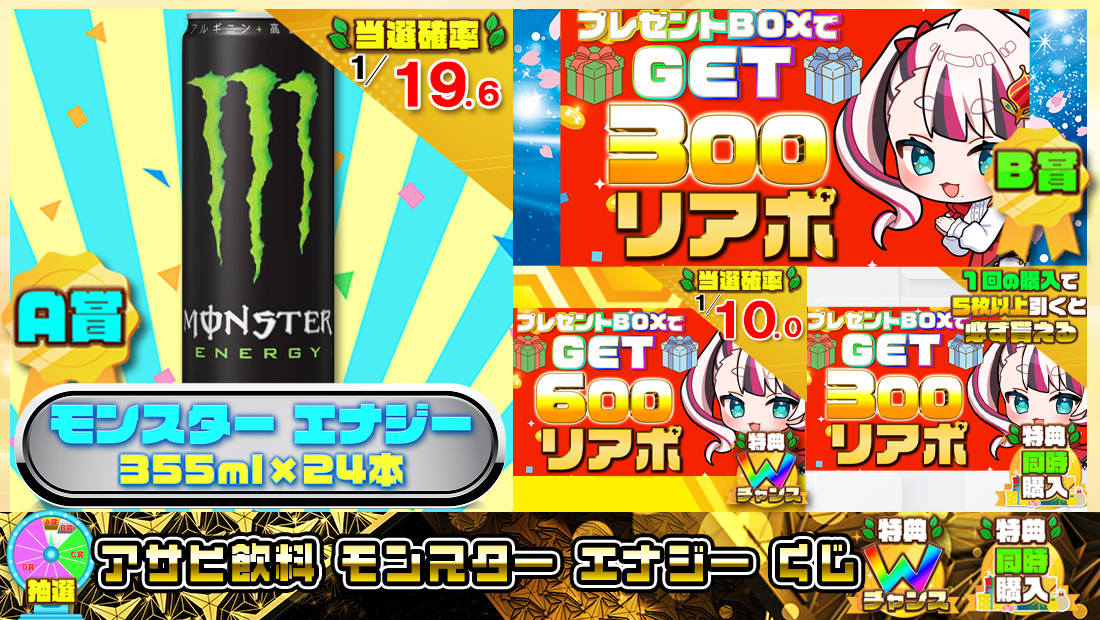アサヒ飲料 モンスター エナジーくじ【３００円】の画像