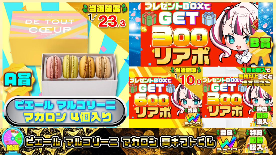 ピエール マルコリーニ マカロン 夏ギフトくじ【３００円】 のメインビジュアル
