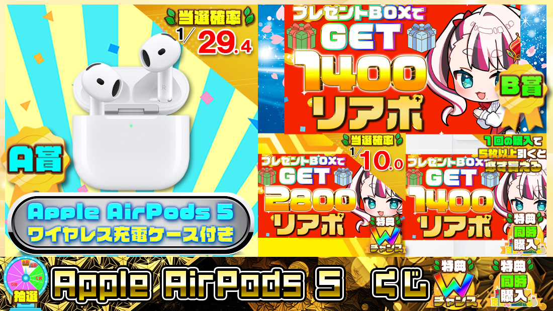 Apple AirPods 5くじ【１４００円】の画像