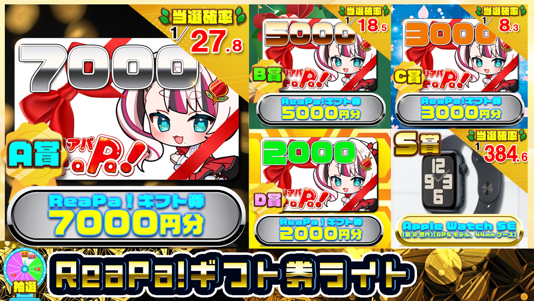 ReaPa!ギフト券ライト【２０００円】のメイン画像