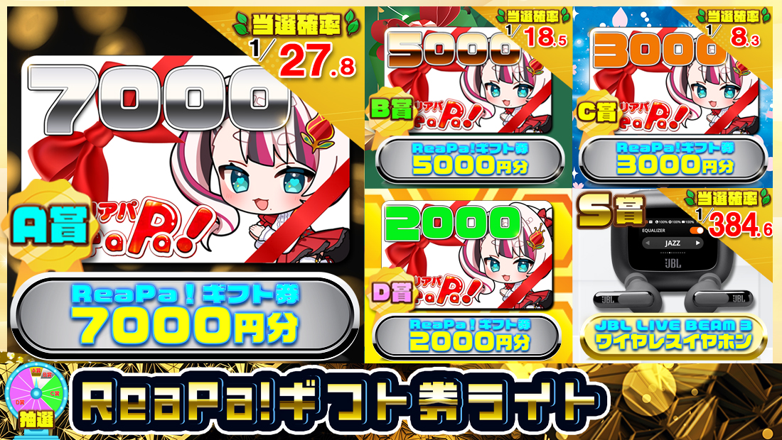 ReaPa!ギフト券ライト【２０００円】のメイン画像