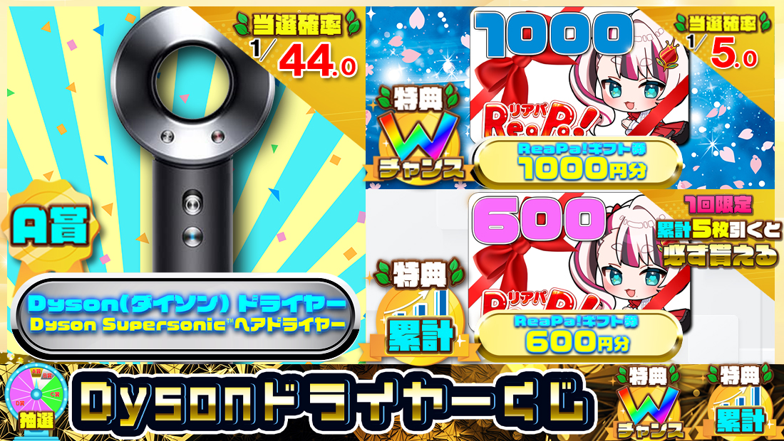 Dysonドライヤーくじ【1000円】のメイン画像