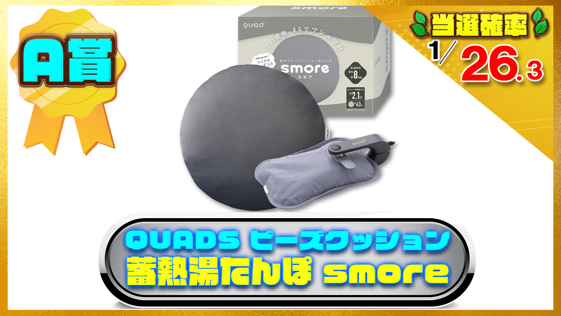 QUADS(クワッズ) ビーズクッション 蓄熱湯たんぽの画像